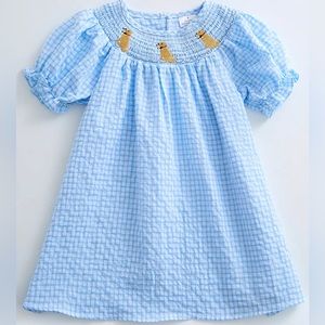 Honey Bean Plaid Smocked Dog Dress NWT